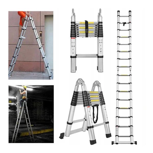 Aluminijske dvodijelne teleskopske ljestve – 1,9 m 2