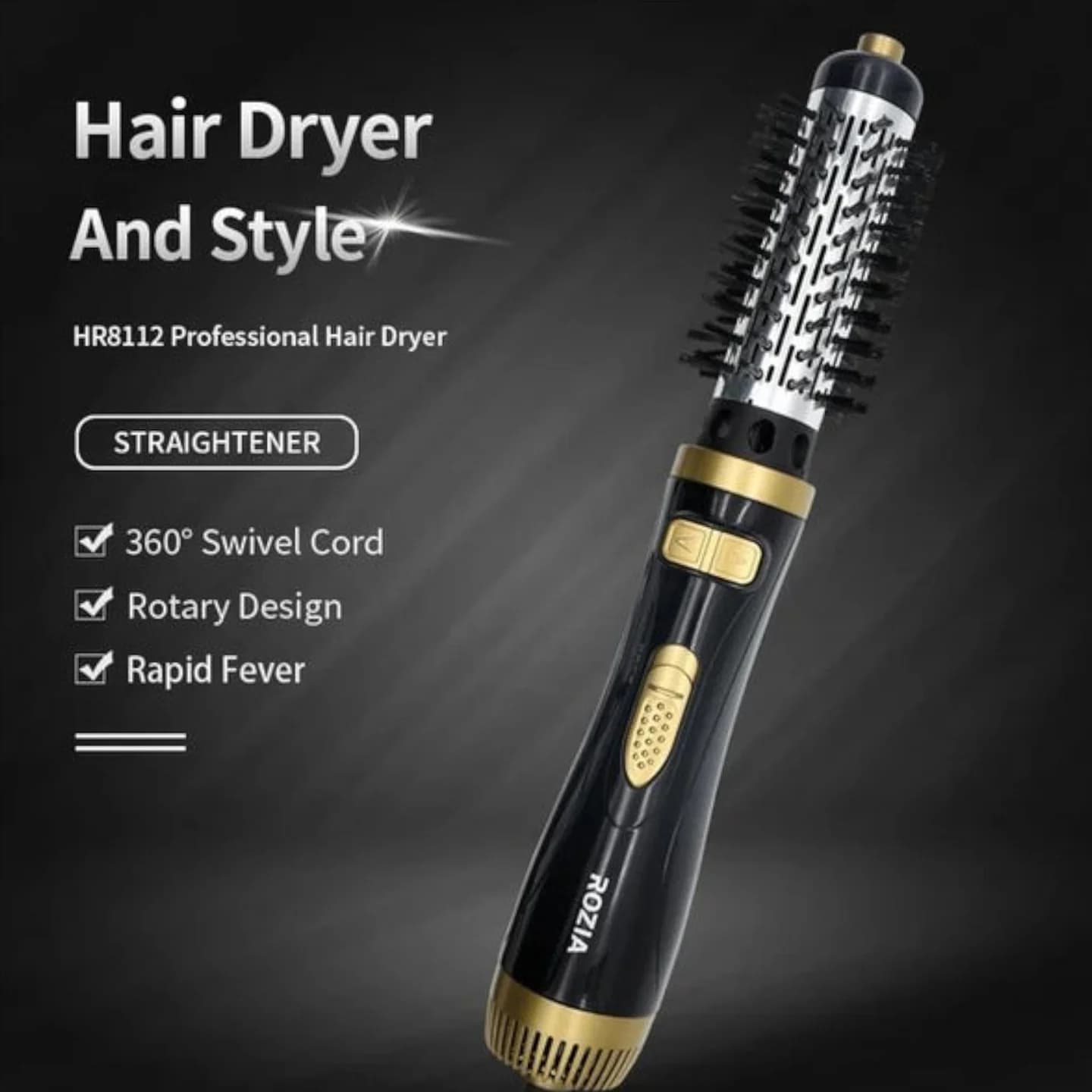 Rozia Rotirajuća Četka za Kosu 4